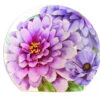 Stony Creek - Round Shaped Decorative Light - Handpainted With Purple Flowers