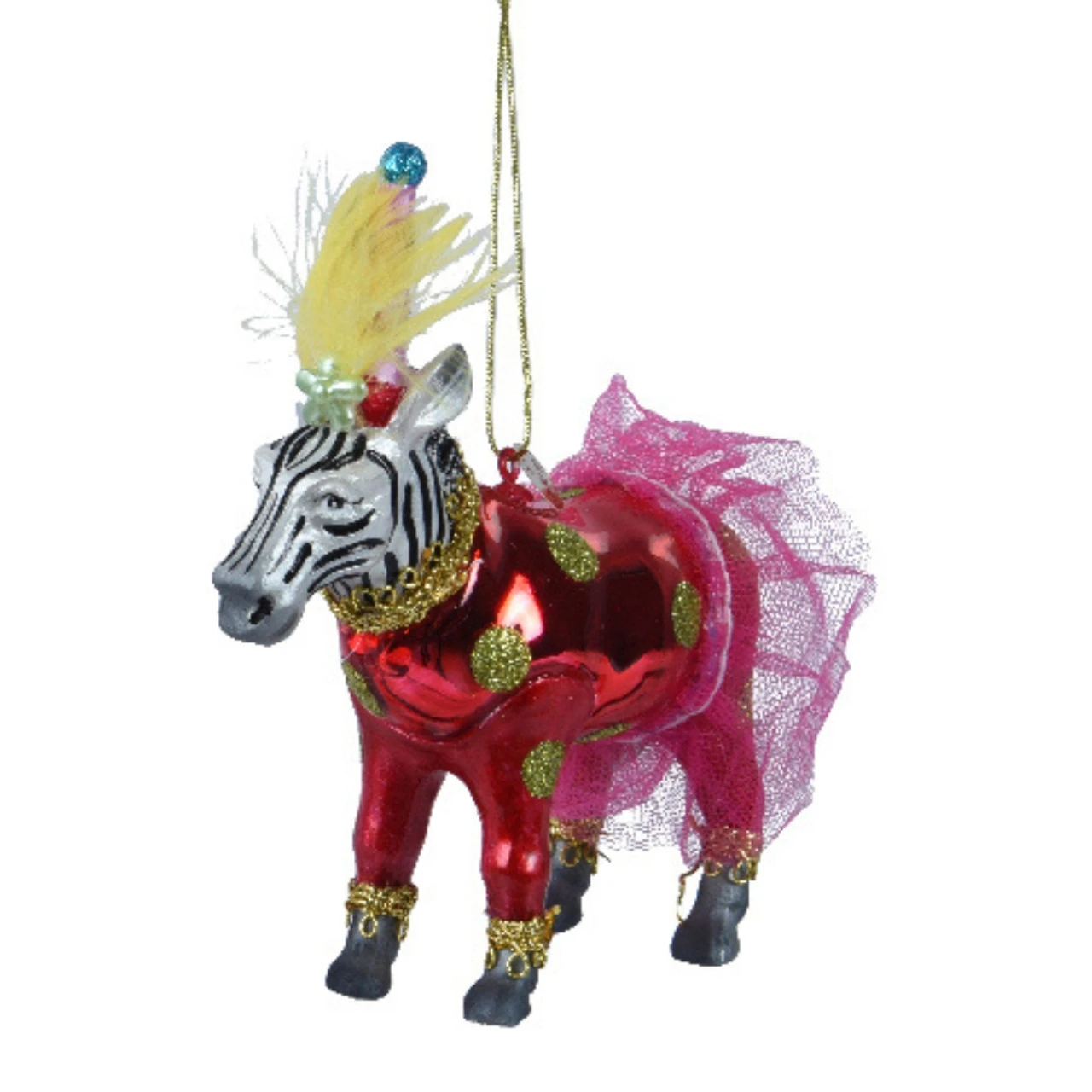Blown Glass Circus Zebra Ornament 3 Blown Glass Circus Zebra Ornament