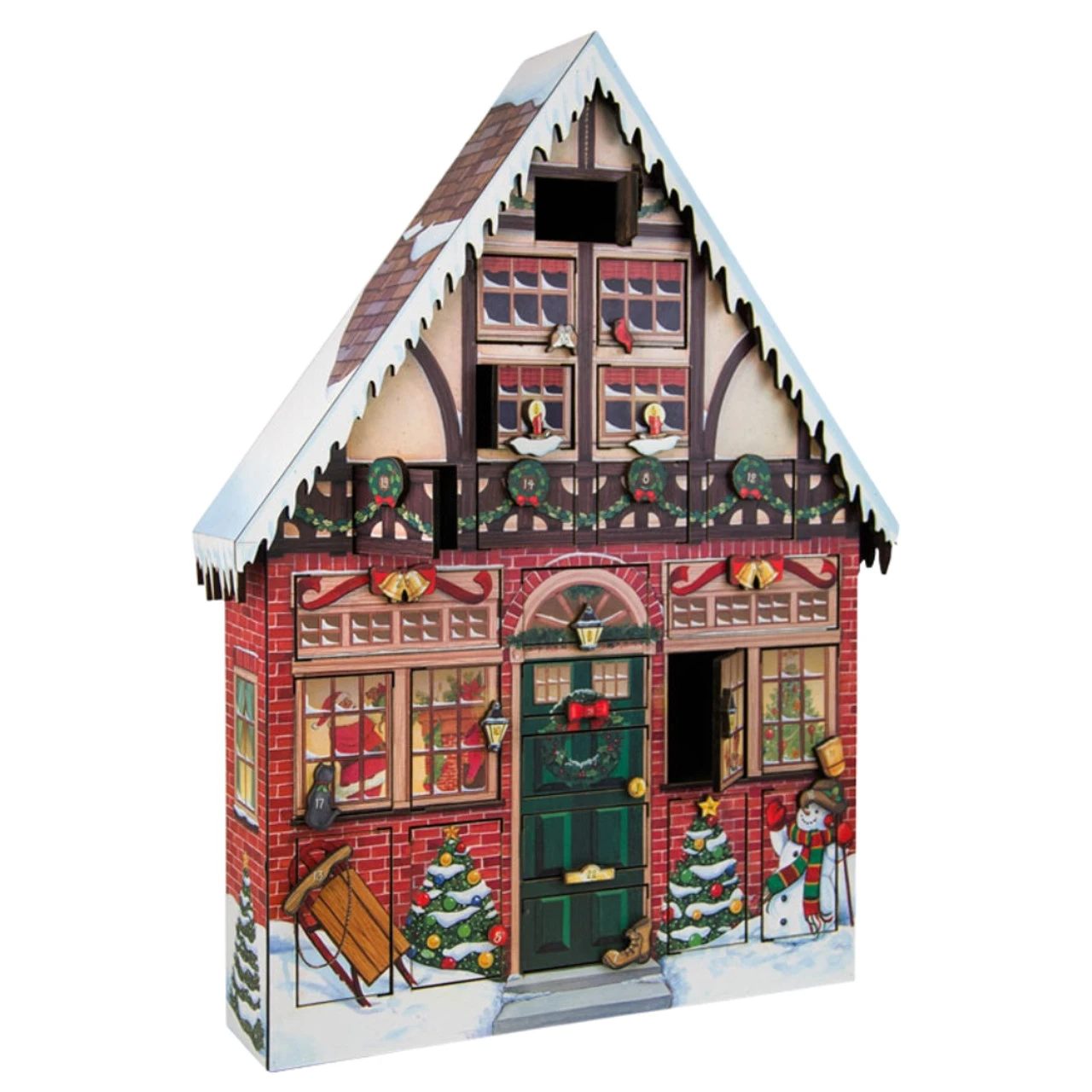 Byers' Choice Solid Wooden Christmas House Advent Calendar 4 Byers' Choice Solid Wooden Christmas House Advent Calendar - Image 2