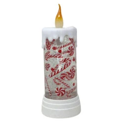 Candy Cane Candle Water Shimmer
