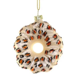 Cody Foster Glass Leopard Print Scrunchie Ornament