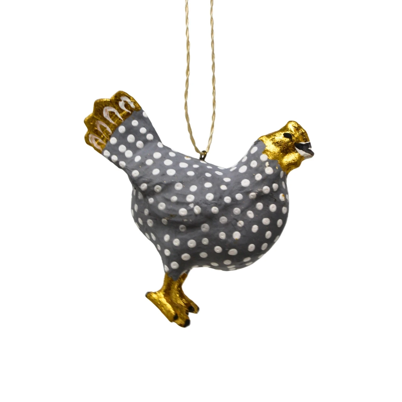 Cody Foster Paper Mache Gray Merriment Hen Ornament 3 Cody Foster Paper Mache Gray Merriment Hen Ornament