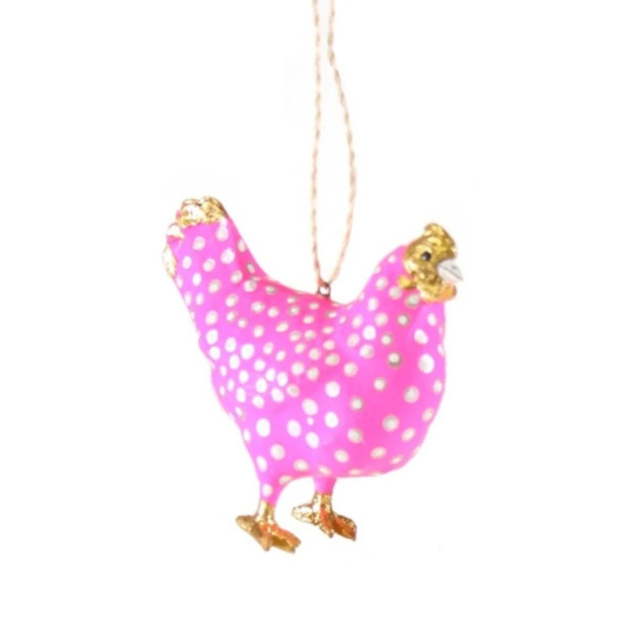 Cody Foster Paper Mache Hot Pink Merriment Hen Ornament 3 Cody Foster Paper Mache Hot Pink Merriment Hen Ornament
