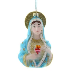 Cody Foster Glass Sacred Heart Mary Ornament