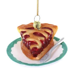 Cody Foster Glass Cherry Pie Slice Ornament