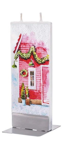 Flatyz Red Winter Christmas House Candle
