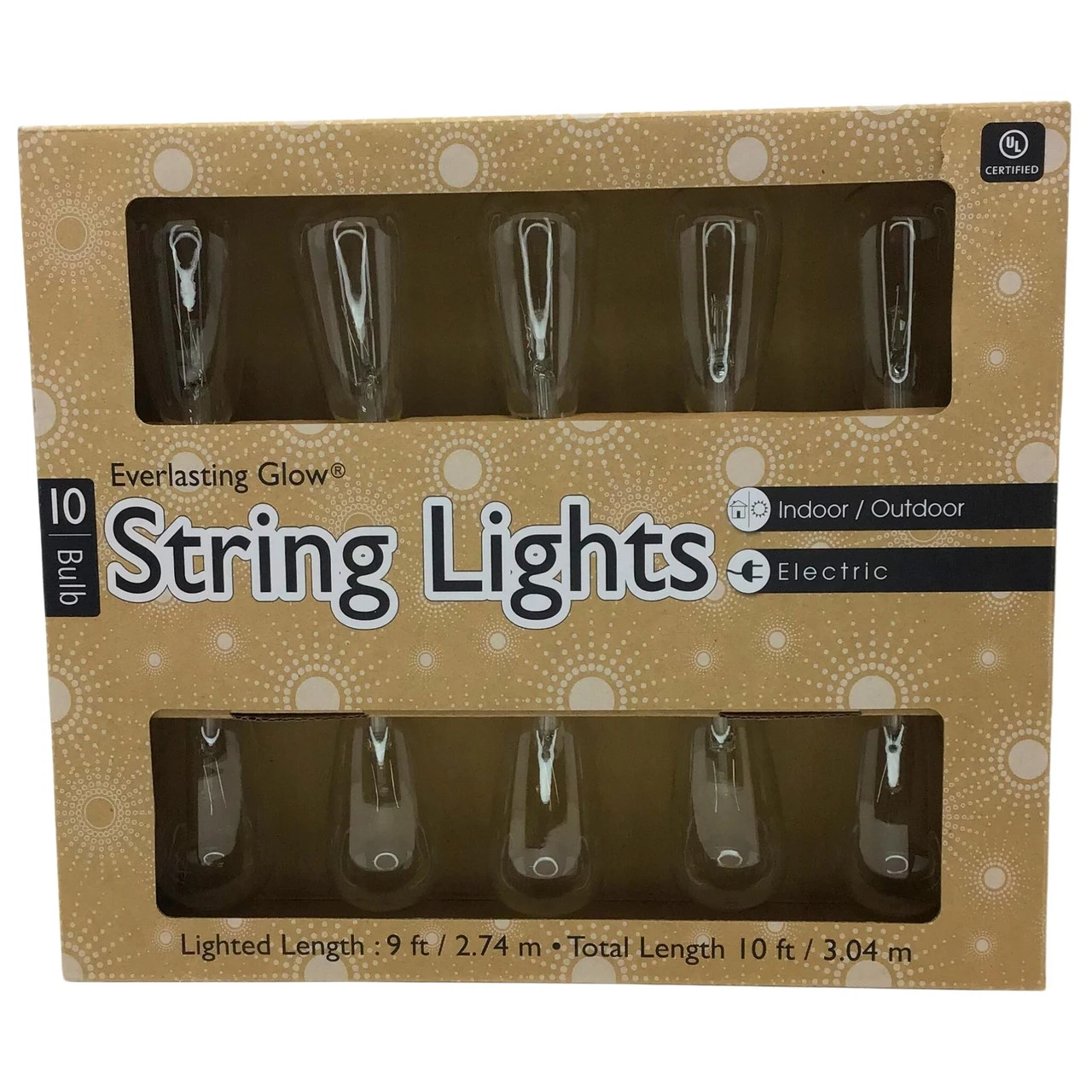 10 Incandescent Bulbs Brown Wire String Light Set 5 10 Incandescent Bulbs Brown Wire String Light Set - Image 3