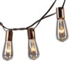 10 Incandescent Bulbs Brown Wire String Light Set
