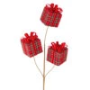 26” Red Plaid Present Spray -Finest Christmas Decoration F4106685 83133.1620742180