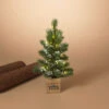 15 Inch Lighted Pine Tree With Faux Snow In Wood Box -Finest Christmas Decoration FJBDKerA 23277.1633955454