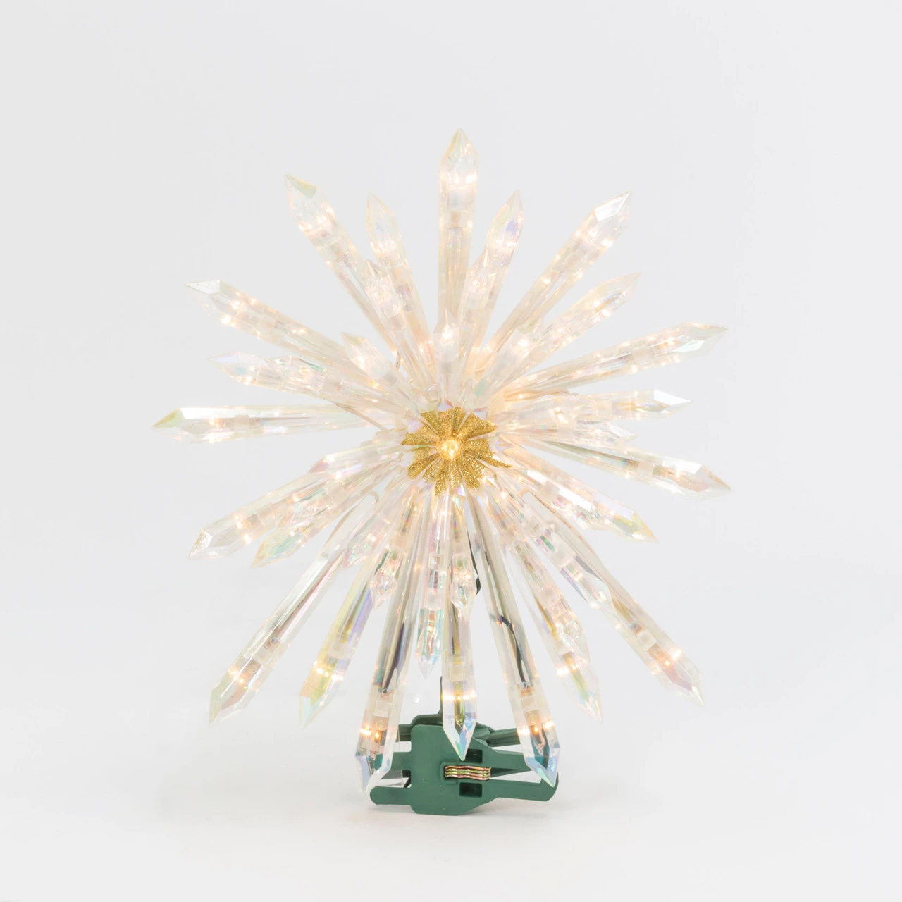 13.5" H Electric Lighted Glittered Acrylic Starburst Tree Topper With 50 Lights 3 13.5" H Electric Lighted Glittered Acrylic Starburst Tree Topper With 50 Lights