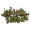 14" X 3" Mistletoe Cedar Wood Cone Glass Candle Holder -Finest Christmas Decoration GFbtgSMM 51544.1617200457