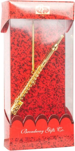 Broadway Gifts Gold Brass Flute Ornament -Finest Christmas Decoration GOLD FLUTE ORNAMENT 3 16895.1654137749