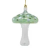 Hand Blown Glass Green Mushroom Ornament