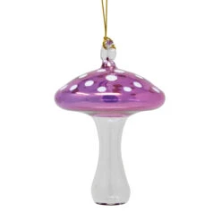 Egyptian Museum Hand Blown Purple Mushroom Glass Ornament