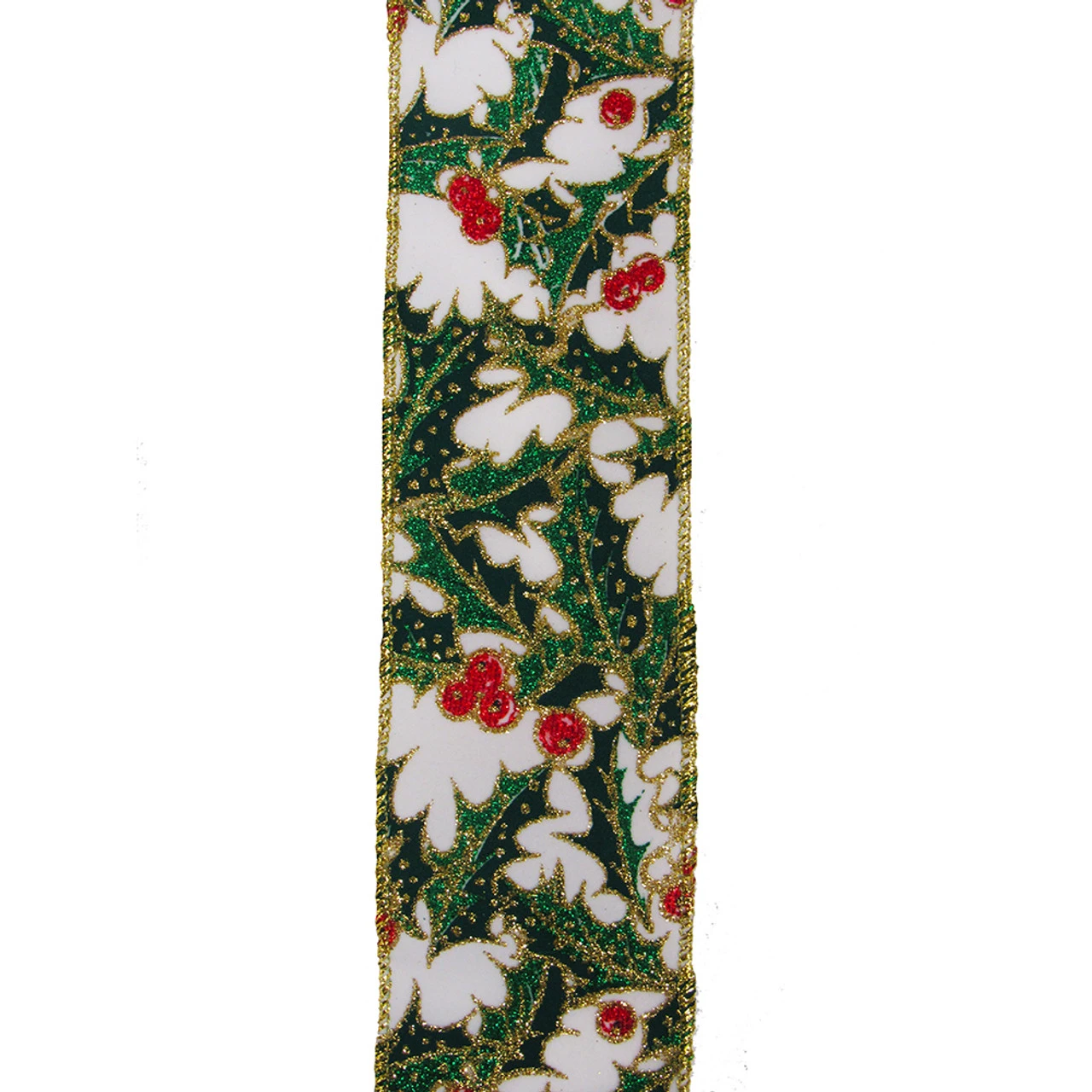 Green And Gold Mistletoe Ribbon 3 Green And Gold Mistletoe Ribbon
