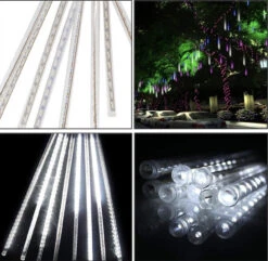 Kurt Adler Meteor Shower Snowfall Light 5 Tube Set, 90 Cool White LED Lights -Finest Christmas Decoration METEOR LIGHTS DONE 3 48750.1607008804