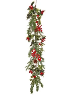 48" Holly Spruce Garland With Berries