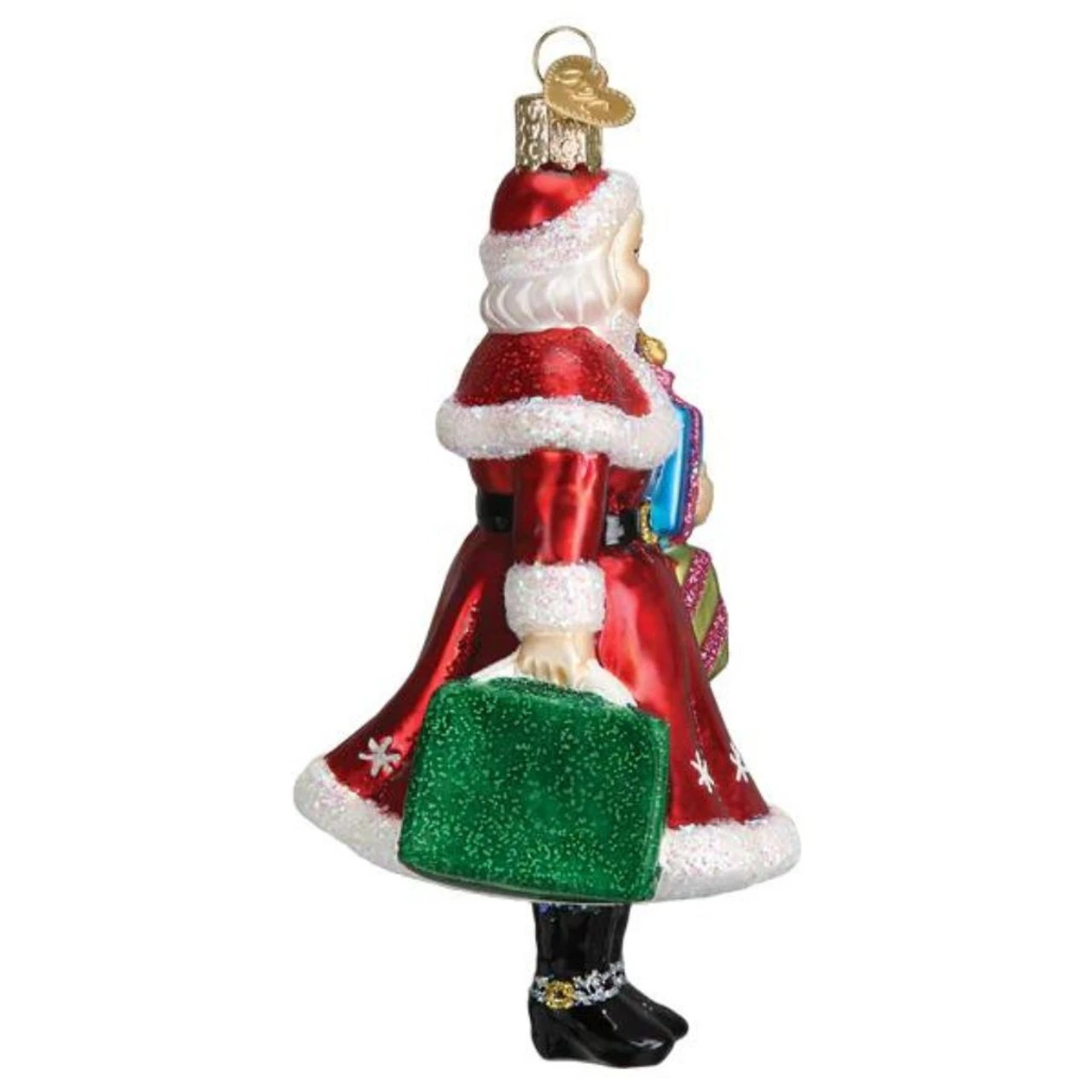 Mrs. Claus Goes Shopping Blown Glass Ornament 4 Mrs. Claus Goes Shopping Blown Glass Ornament - Image 2