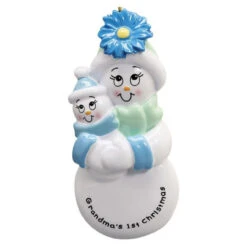 Personalized Blue Grandmas First Christmas Ornament