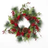 Holiday Pine With Berries & Pinecone Wreath, 24 Inches -Finest Christmas Decoration Pine Berries Wreath 01092.1543799318