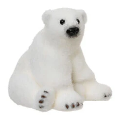 Playful Sitting Polar Bear Figurine