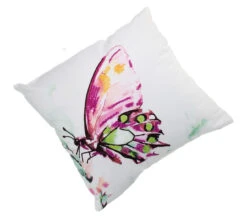 Purple Embroidered Butterfly Pillow