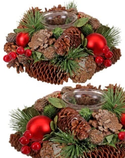 Natural Frost Cone Berry Votive Holder