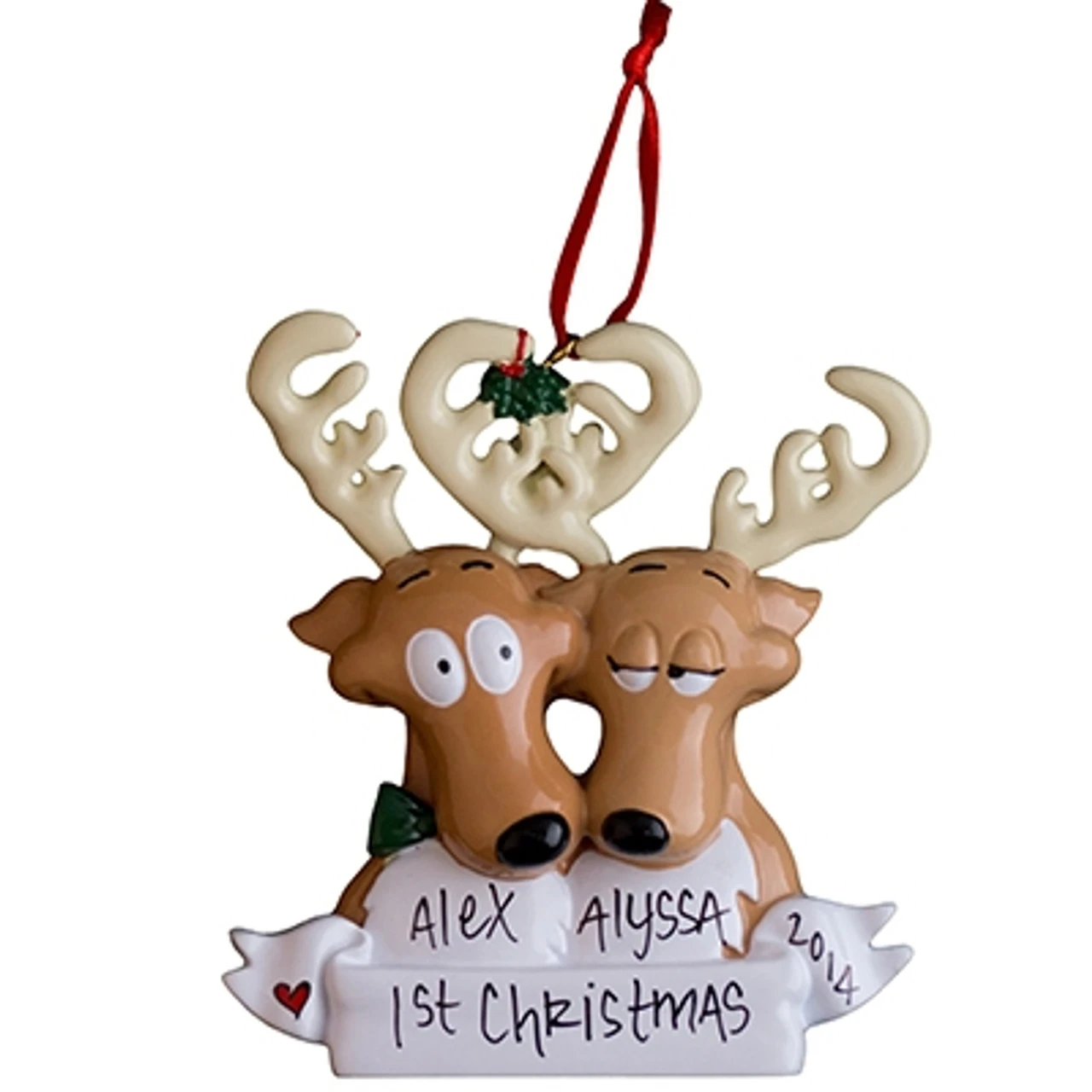 Personalized Reindeer Couple In Love Ornament 3 Personalized Reindeer Couple In Love Ornament