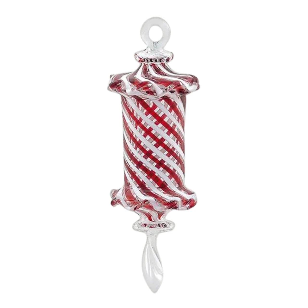 Red And White Striped Piece Of Candy Ornament 3 Red And White Striped Piece Of Candy Ornament