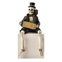 Skeleton Playing Accordion Figurine