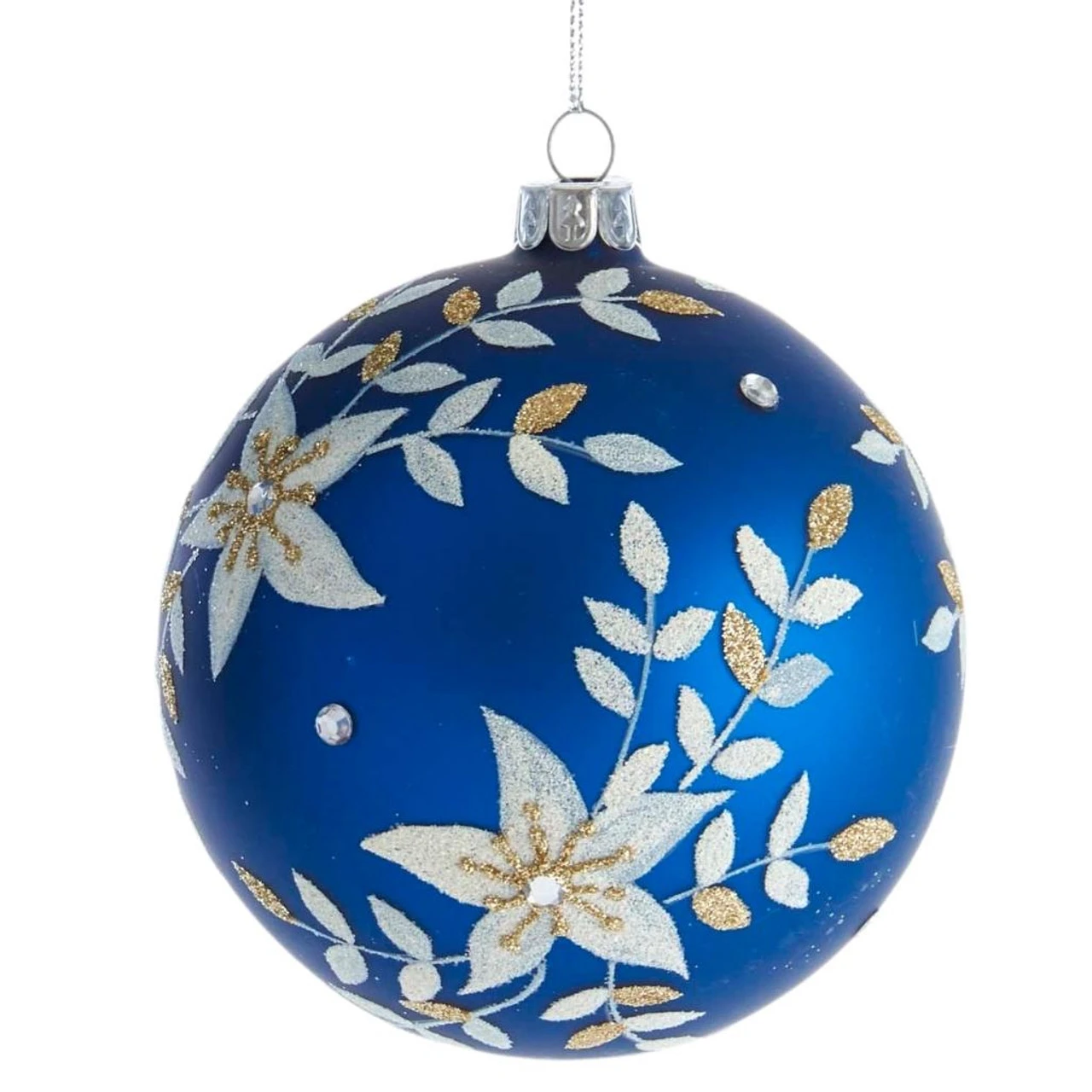 Kurt Adler Indigo Blue Glass Ball Ornament 3 Kurt Adler Indigo Blue Glass Ball Ornament