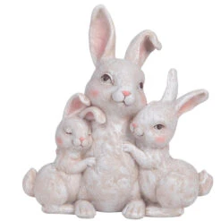 Bunny Family Hugging Figurine