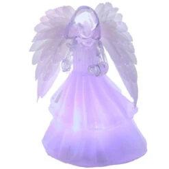 Kurt Adler Fiber Optic Multicolor Angel With Musical Harp Figurine