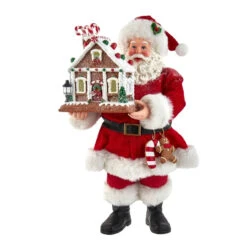 Kurt Adler Fabriché™ Santa With Light-Up Gingerbread House