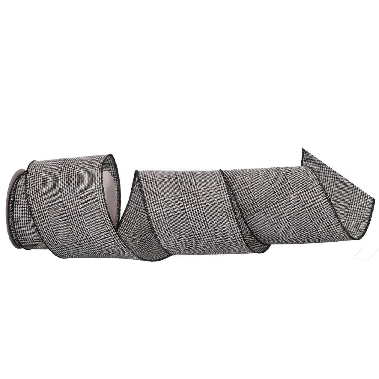 Black & White Tweed Checkered Pattern Ribbon 3 Black & White Tweed Checkered Pattern Ribbon