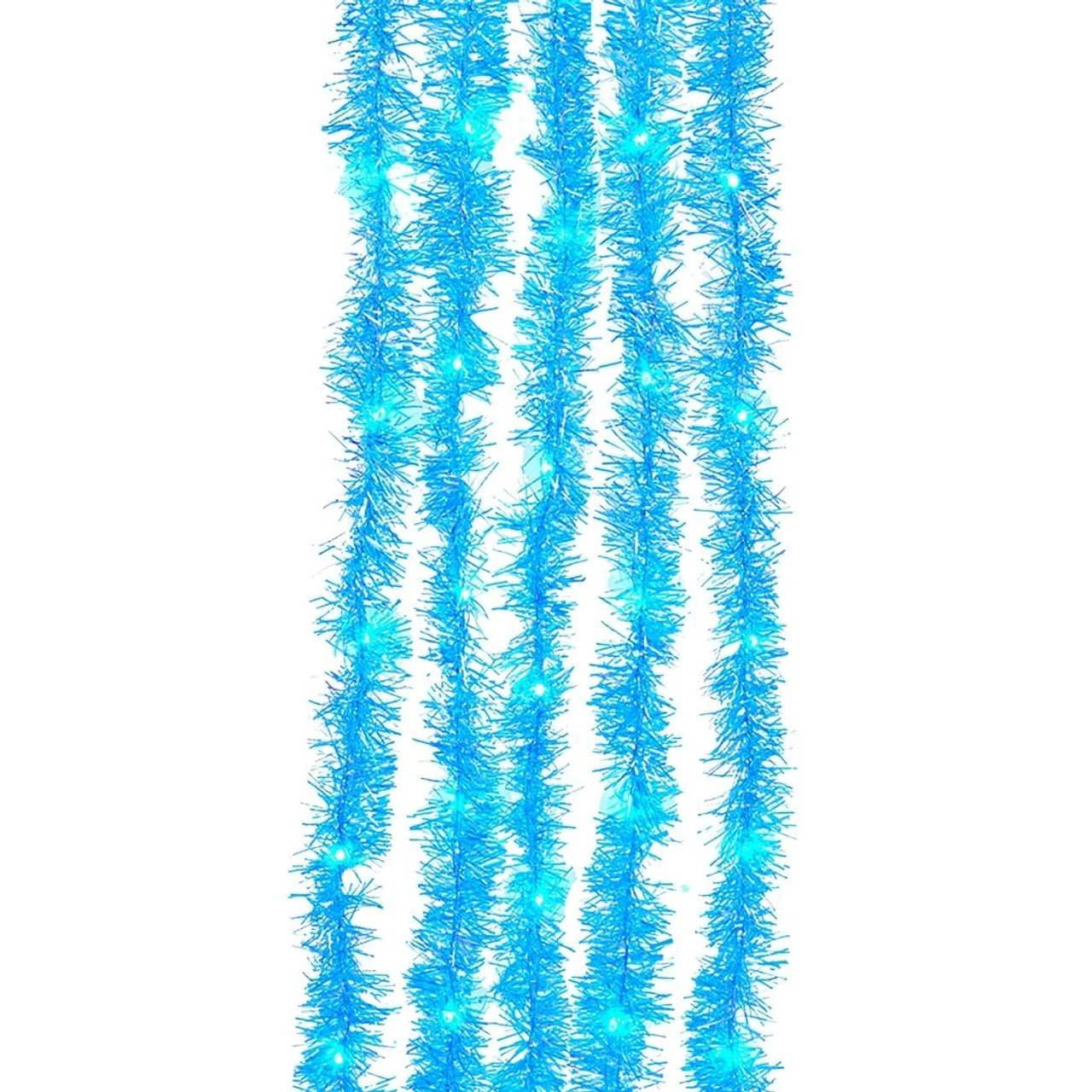 Kurt Adler 100-Light Blue Iridescent Tinsel With Blue Superbright Cascade Lights 3 Kurt Adler 100-Light Blue Iridescent Tinsel With Blue Superbright Cascade Lights