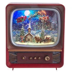Kurt Adler Musical Water Santa TV Lantern