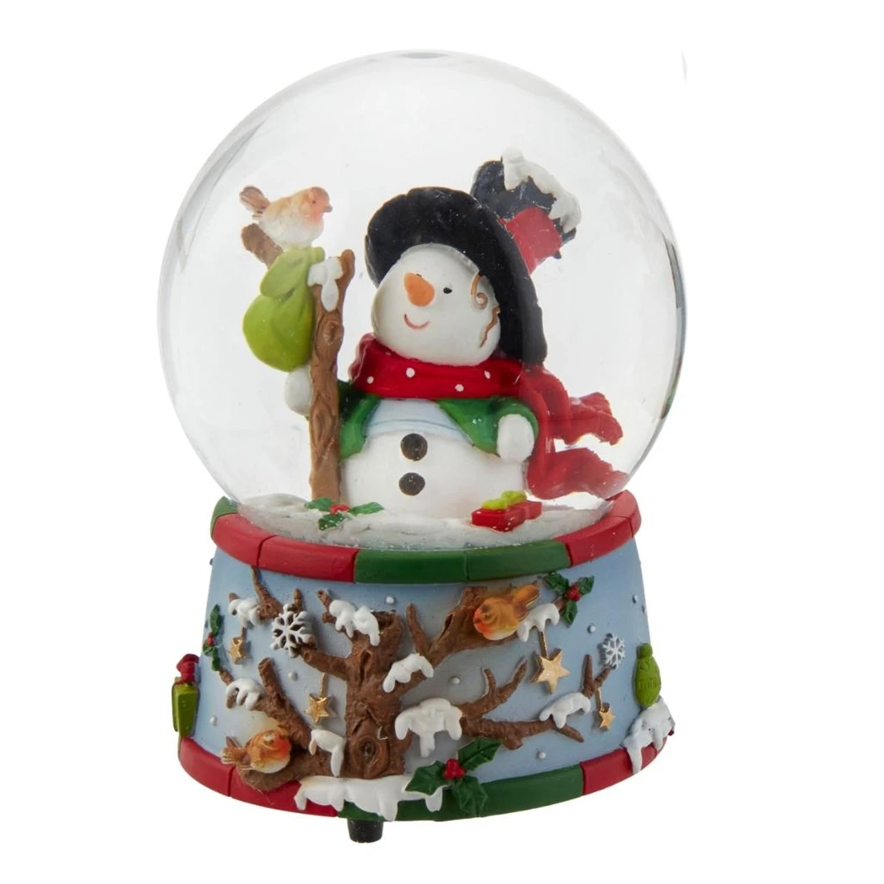 Kurt Adler Musical Snowman Wearing A Top Hat With Cardinal Water Globe 3 Kurt Adler Musical Snowman Wearing A Top Hat With Cardinal Water Globe