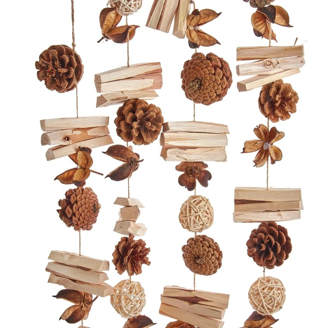 Kurt Adler Pinecone And Wood Garland 3 Kurt Adler Pinecone And Wood Garland