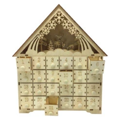 Woodland Deer LED Wood Advent Calendar -Finest Christmas Decoration Woodland Deer LED Wood Advent Calendar door open 17247.1680023005