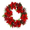 30" Wreath With Poinsettias, Berries, And Pinecones 2 30" Wreath With Poinsettias, Berries, And Pinecones -Finest Christmas Decoration XX8480 34442.1680312886