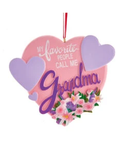 Kurt Adler Personalized Grandma Heart Ornament
