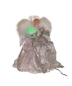 Kurt Adler Fiber Optic LED Silver Angel Treetop -Finest Christmas Decoration ad2001 01 40107.1626714674