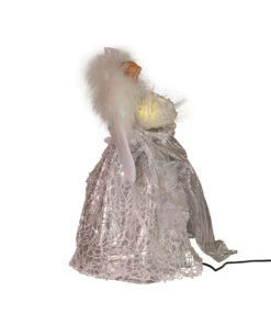 Kurt Adler Fiber Optic LED Silver Angel Treetop -Finest Christmas Decoration ad2001 02 72013.1626714675