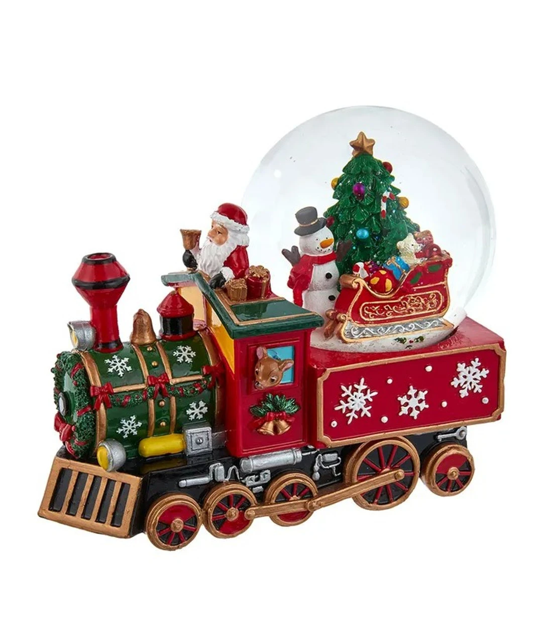 Kurt Adler 120MM Musical Santa Driving Train Water Globe 3 Kurt Adler 120MM Musical Santa Driving Train Water Globe