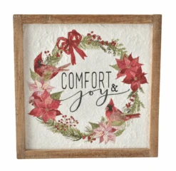 "Comfort & Joy" With Cardinal Wall Decor
