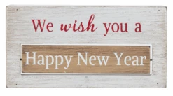 "We Wish You A Happy New Year" Spinning Sign