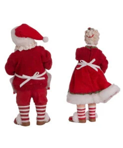 Kurt Adler 10.5" Fabriché™ Mr. And Mrs. Claus Dessert Set, 2-Piece Set -Finest Christmas Decoration fa0146 03 51241.1628262946