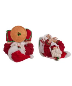 Kurt Adler 10.5" Fabriché™ Mr. And Mrs. Claus Dessert Set, 2-Piece Set -Finest Christmas Decoration fa0146 05 15863.1628262949